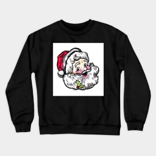 Kitschy Santa Retro Illustration by Ash Claise Crewneck Sweatshirt